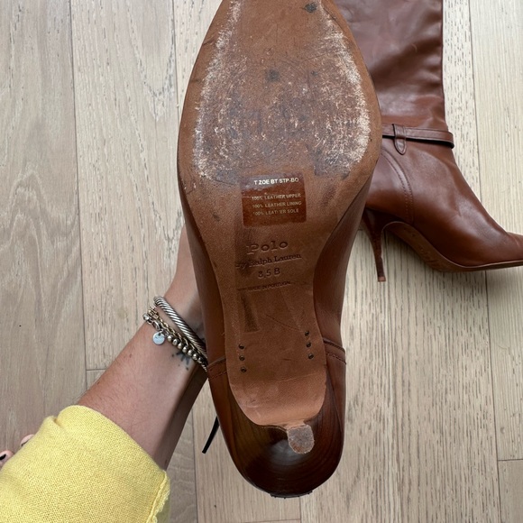 Ralph Lauren Brown Real Leather Boots Lined with Suede - Picture 3 of 5